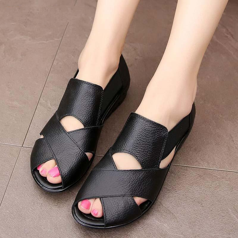 Showy – Women's Comfort Sandals - Black - 38