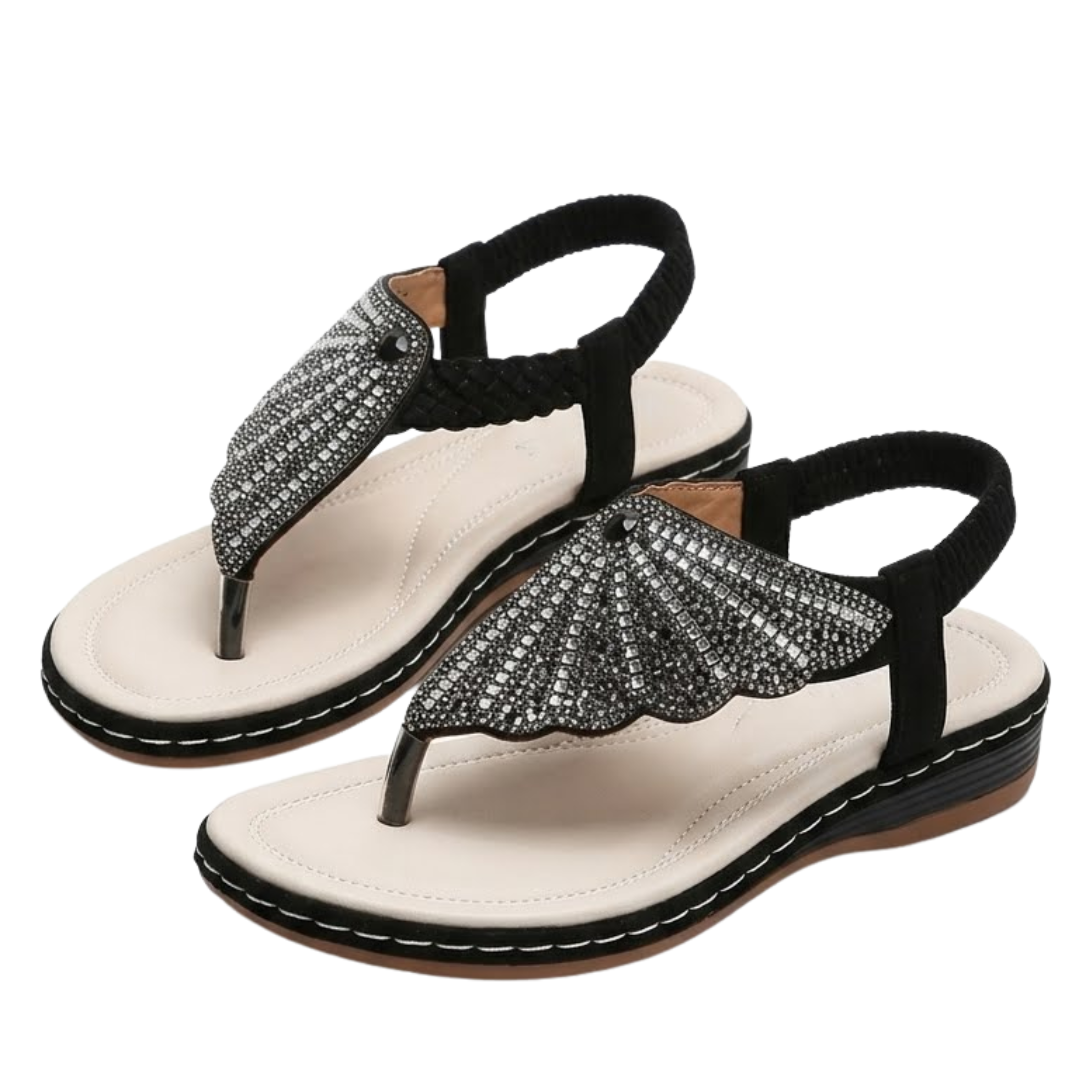 Crystal – Women's Comfort Sandals – Style 2 - Black - 33