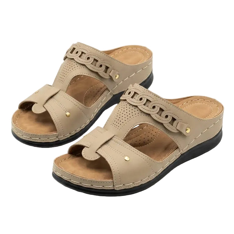 Amalfi – Women's Comfort Sandals - Beige - 34