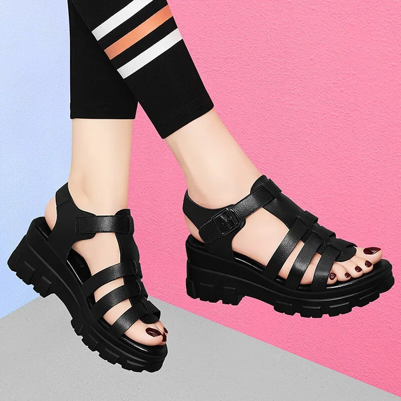 Eva – Women's Comfort Sandals - Black - 38