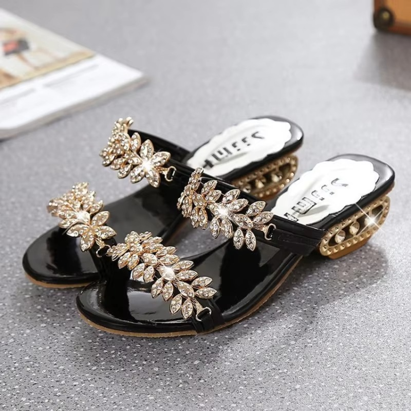 Star Flower – Women's Comfort Sandals - Black - 34