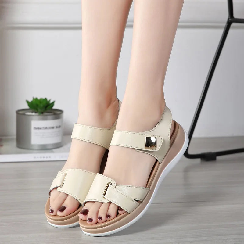 Korean – Women's Comfort Sandals - Beige - 40
