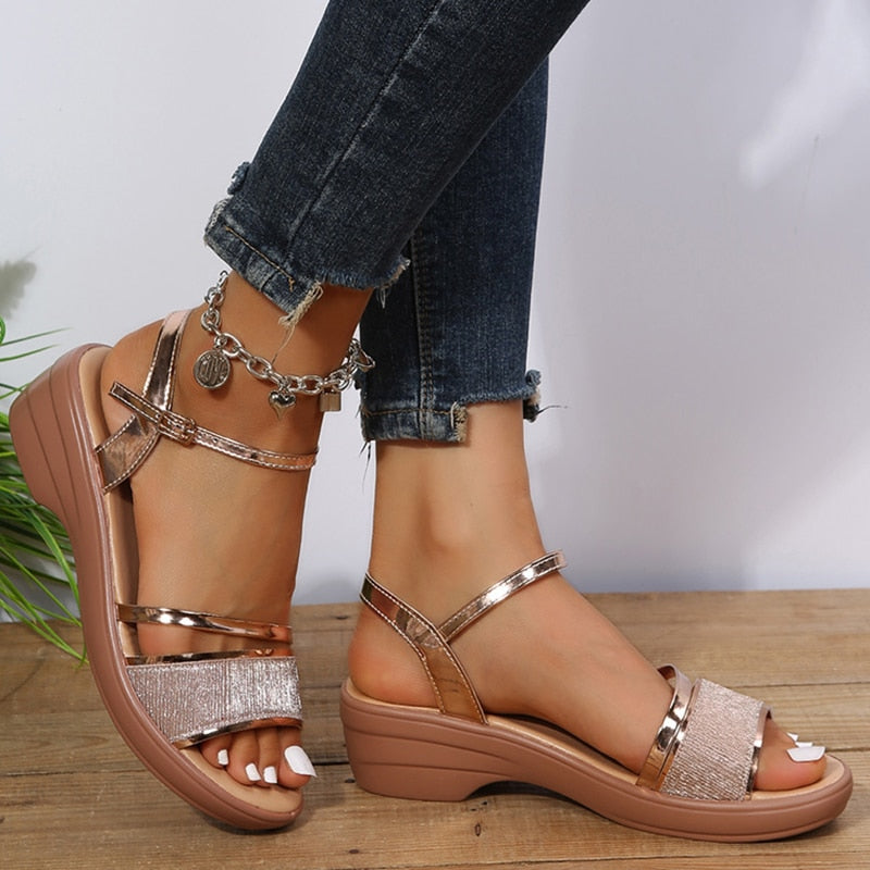 Amon – Women's Comfort Sandals - Gold - 36
