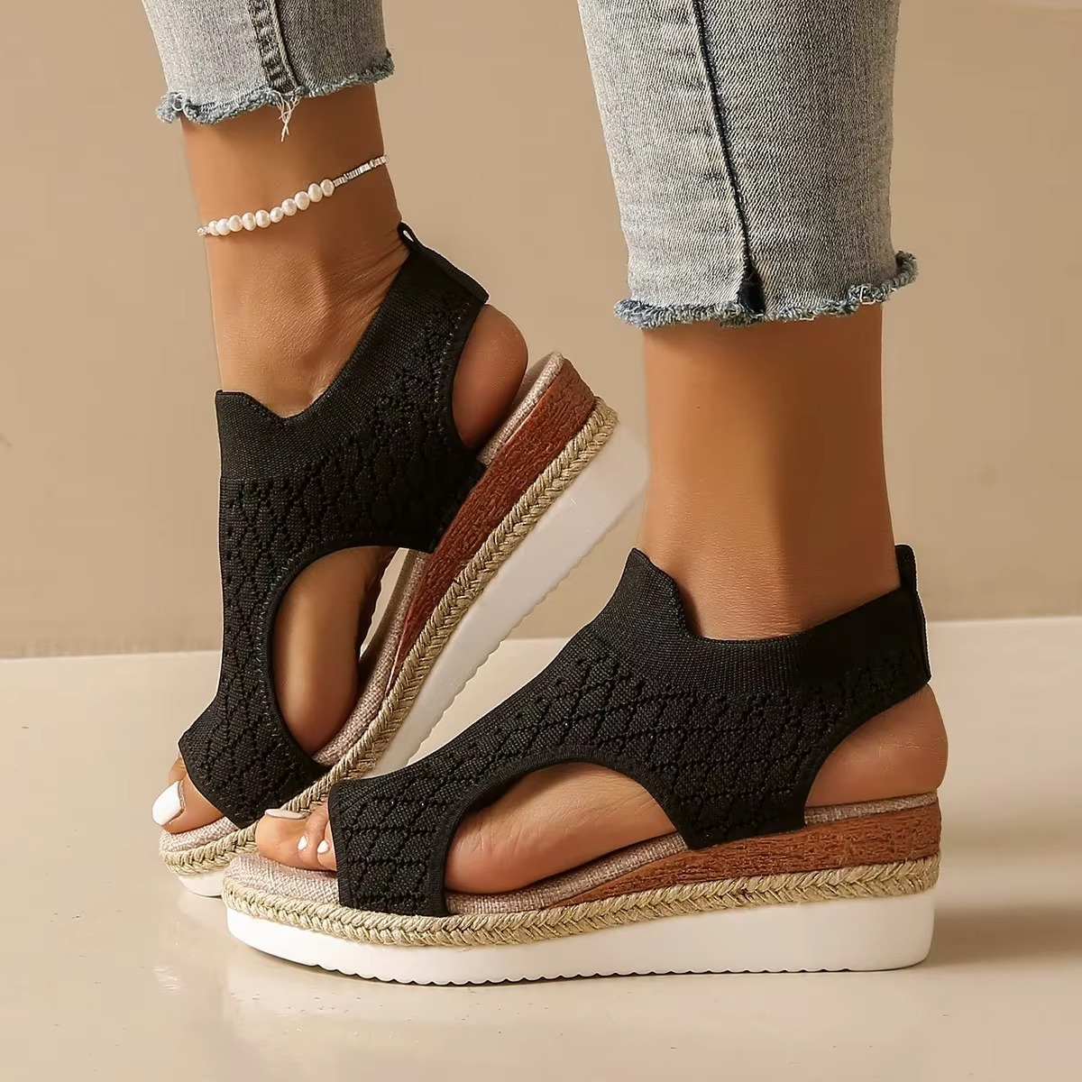 FlexBella – Women's Comfort Sandals - Black - 37