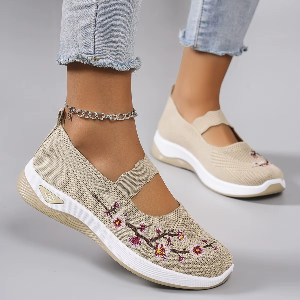 Fit Floral – Comfort Trainers - Beige - 39