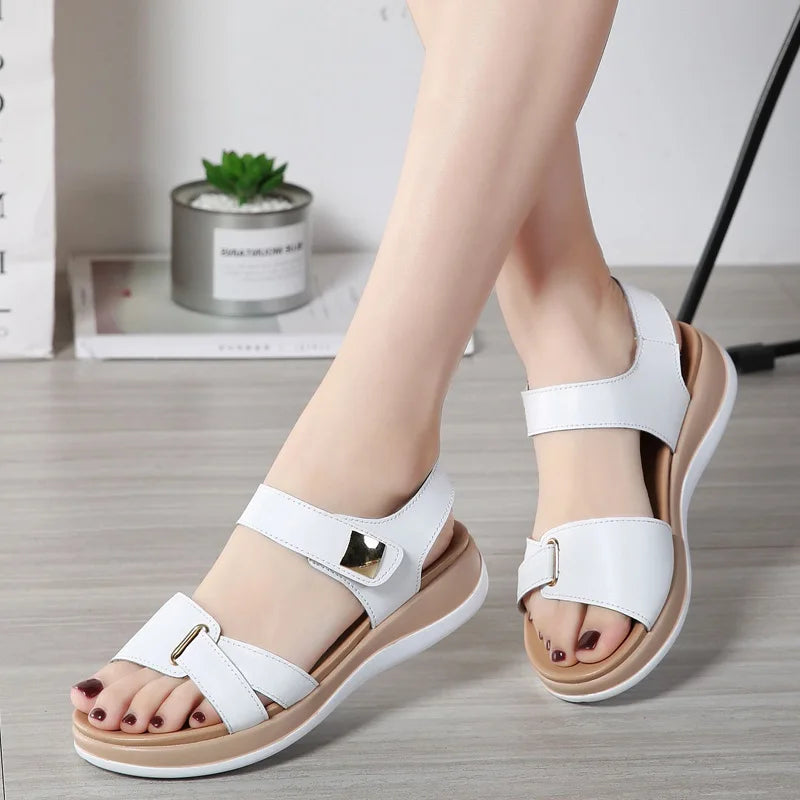 Korean – Women's Comfort Sandals - Beige - 36