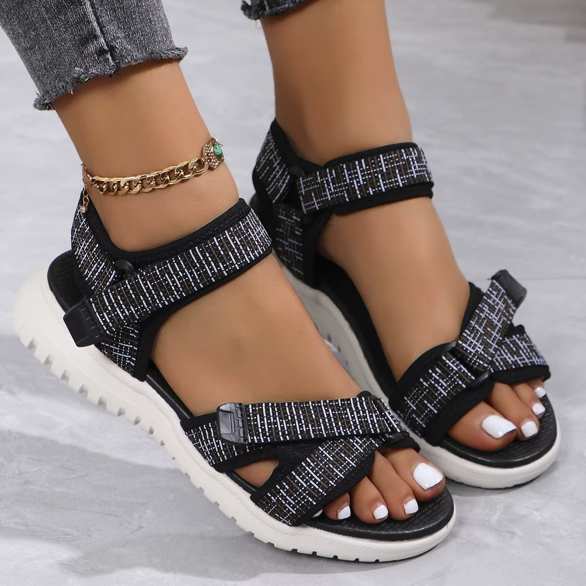 OrthoLux – Women's Comfort Sandals - Black - 37