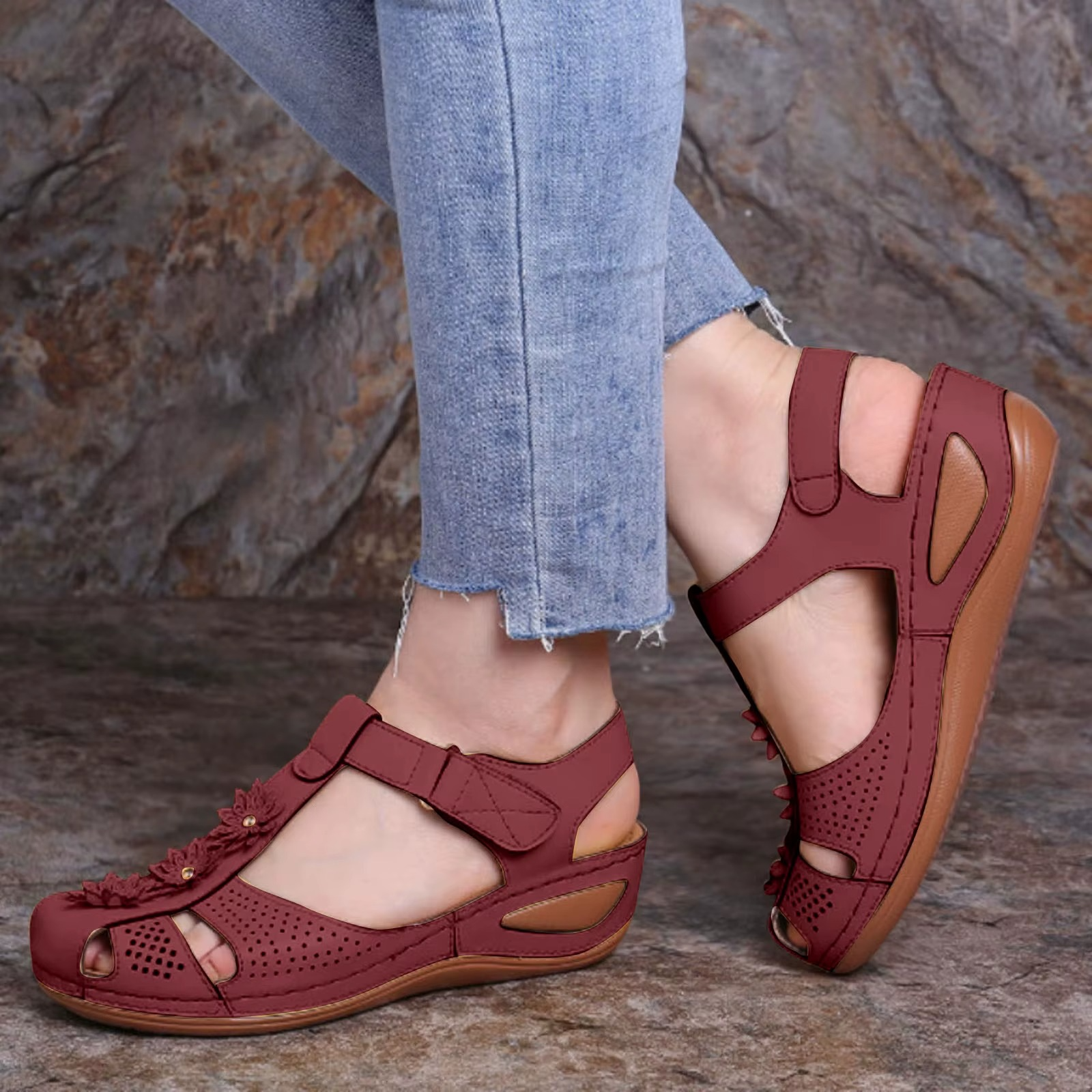Florine – Women's Comfort Sandals - Light Brown - 39