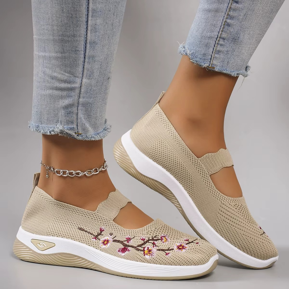Fit Floral – Comfort Trainers - Beige - 37