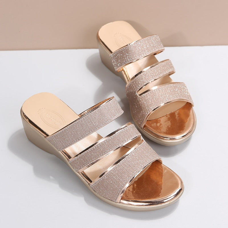 Mermaid – Women's Comfort Sandals - Gold - 36