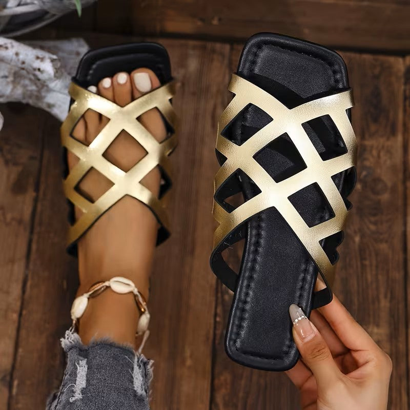 Eloa – Women's Comfort Sandals - Gold - 37
