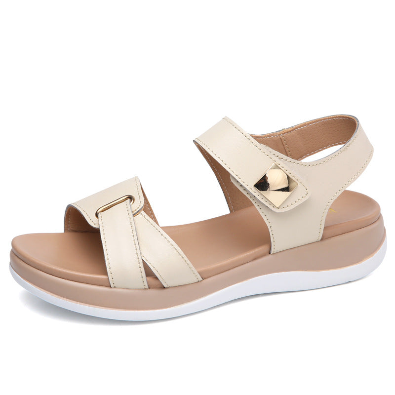 Korean – Women's Comfort Sandals - Beige - 35