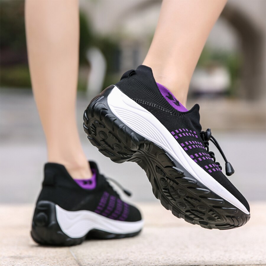 Run Comfort – Women's Comfort Trainers - Black/Purple - 41