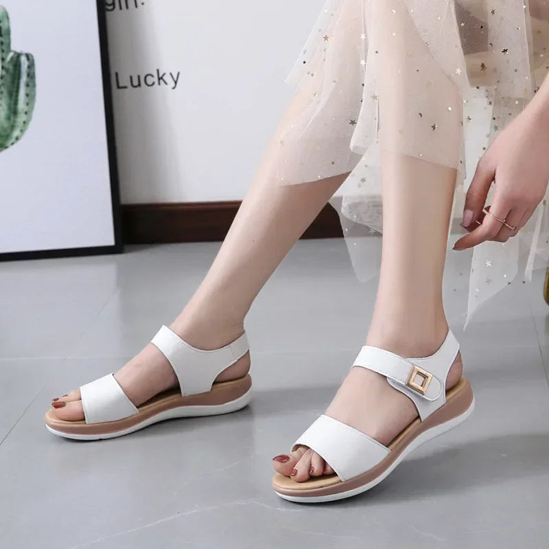 Korean – Women's Comfort Sandals - Beige - 39