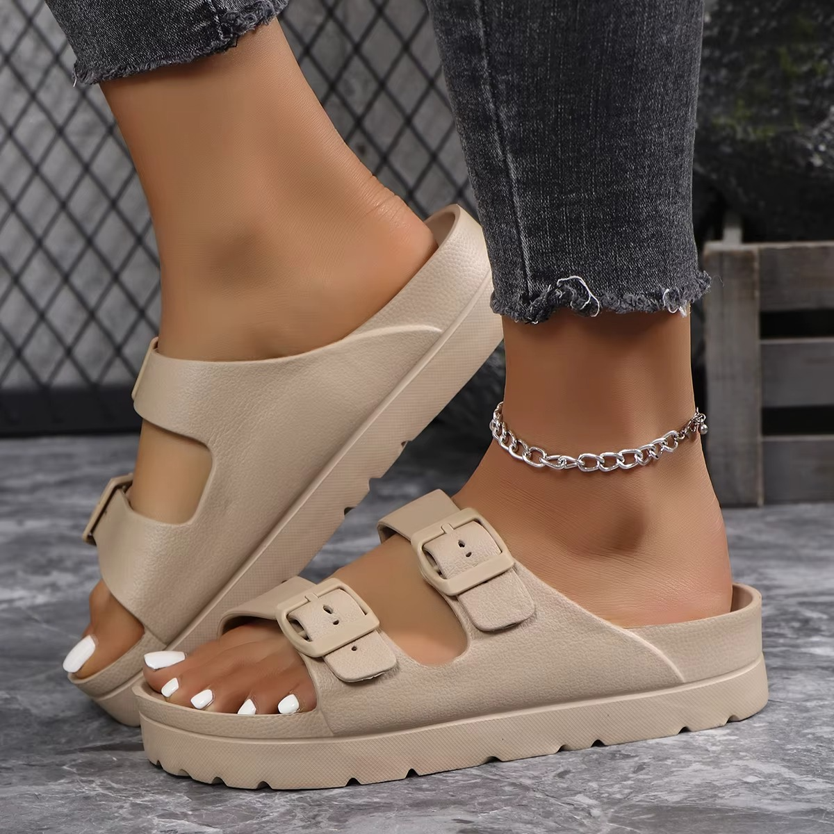 Summer – Women's Comfort Sandals - Black - 42