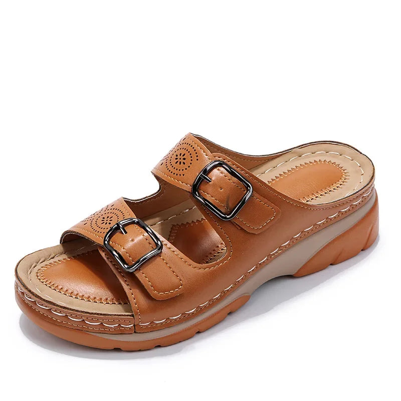 Via Confort – Women's Comfort Sandals - Brown - 35