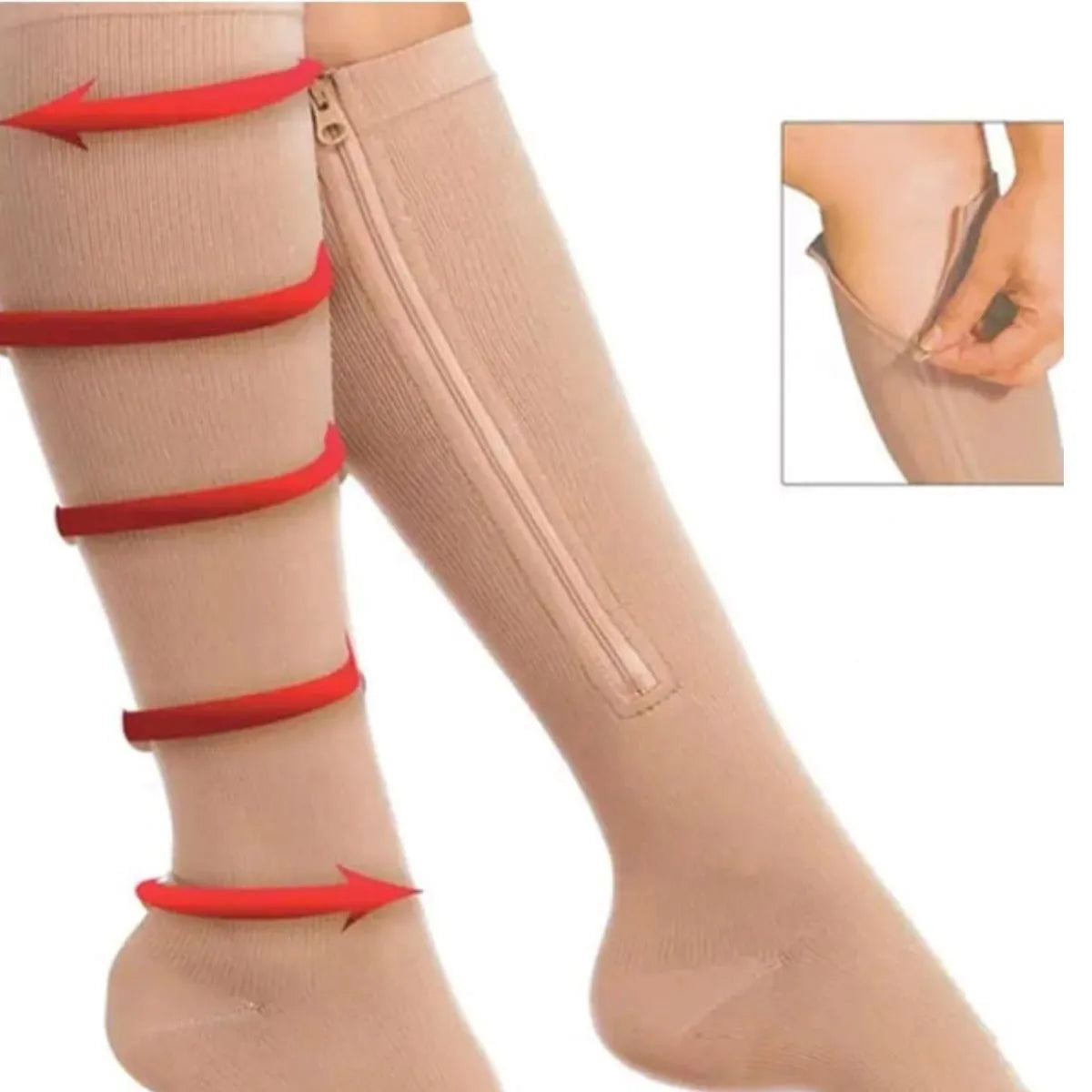 FlexZip – Stretch Socks con zip - Black - S