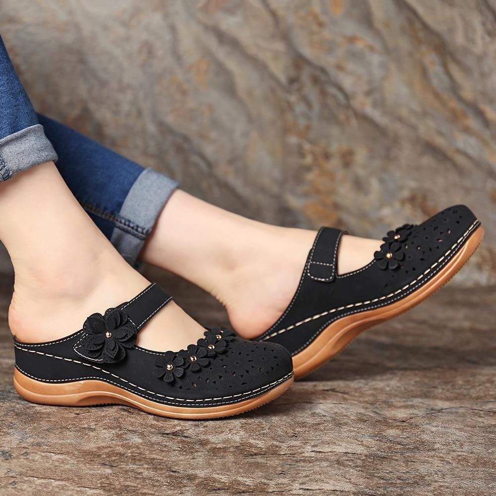 Flowers – Women's Comfort Sandals - Black - 36