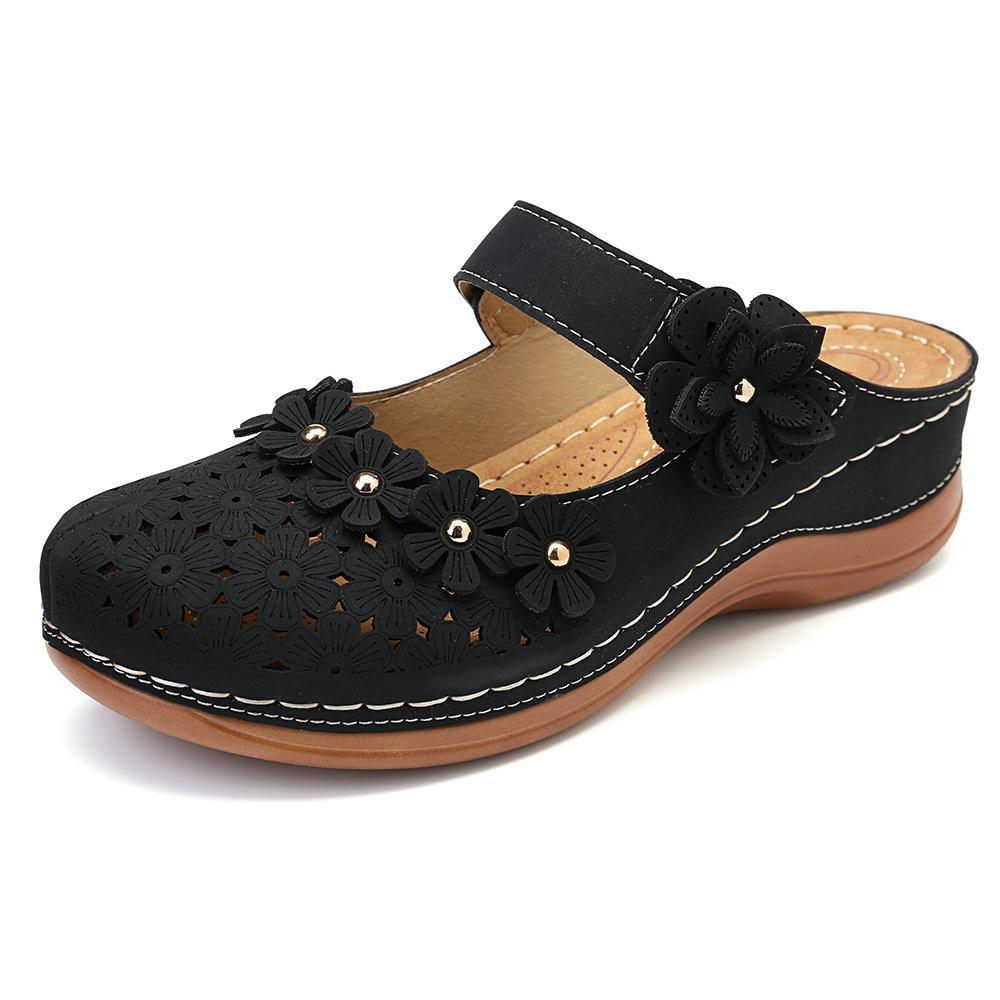 Flowers – Women's Comfort Sandals - Black - 35