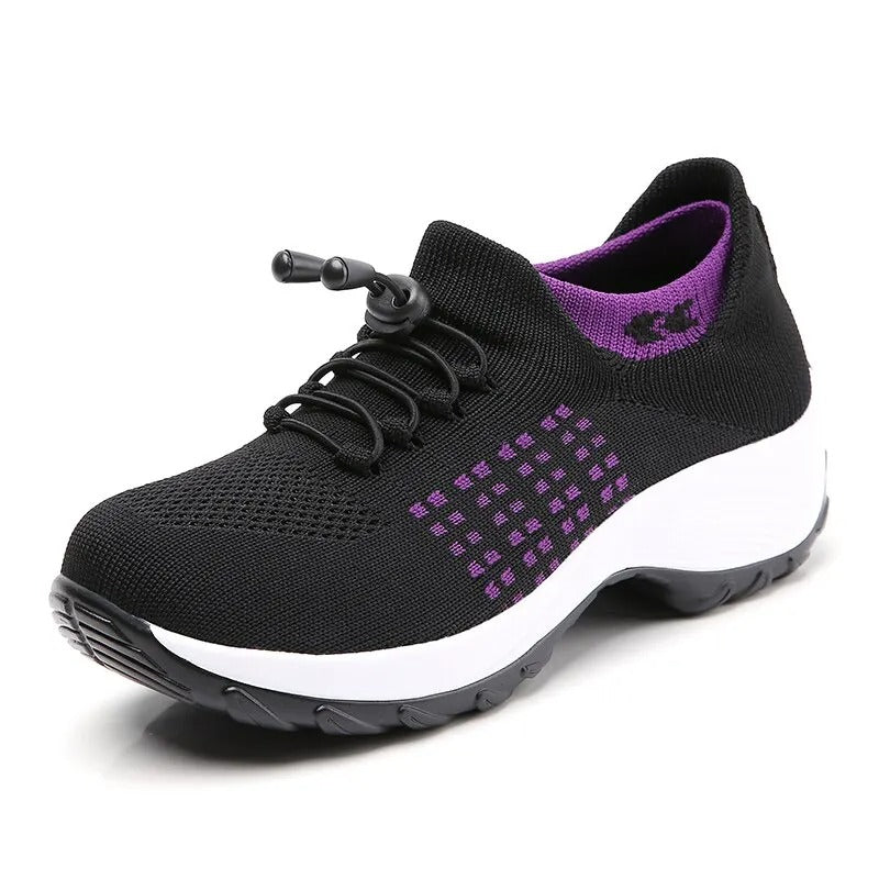 Run Comfort – Women's Comfort Trainers - Black/Purple - 35