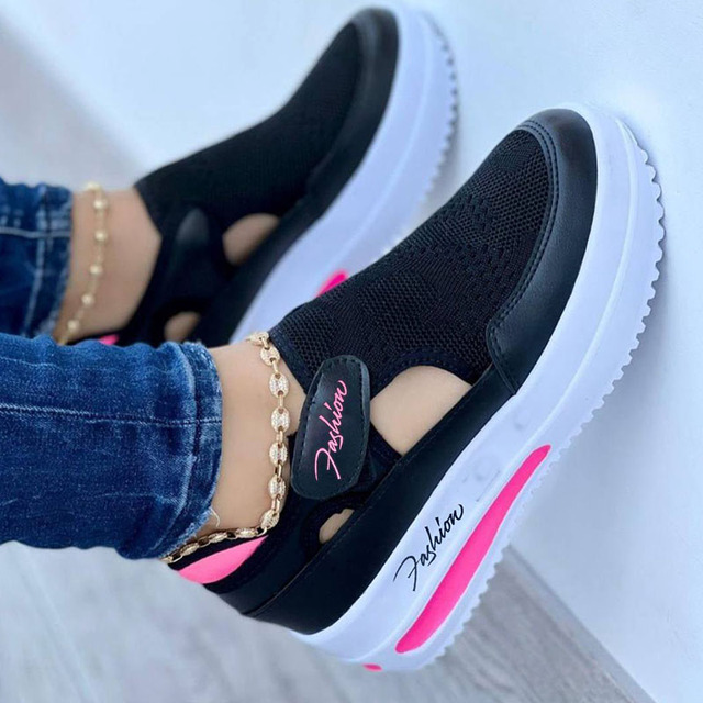 Fashion – Comfort Trainers - Black - 36