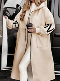 Women's Hooded Long Sleeve Knitted Sleeves Patchwork Casual Jacket