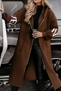 Women's Hooded Long Sleeve Knitted Sleeves Patchwork Casual Jacket