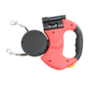 Dual Dog Leash with Tangle-Free Swivel & LED Light