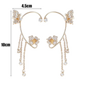 ButterFly Flower Tassel Shiny Zircon Earrings