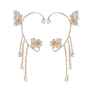 ButterFly Flower Tassel Shiny Zircon Earrings