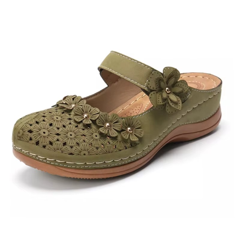 Flowers – Women's Comfort Sandals - Black - 43