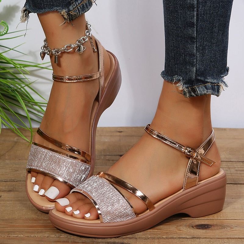 Amon – Women's Comfort Sandals - Gold - 34