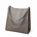 Solid Color Simple Genuine Leather Shoulder Bag