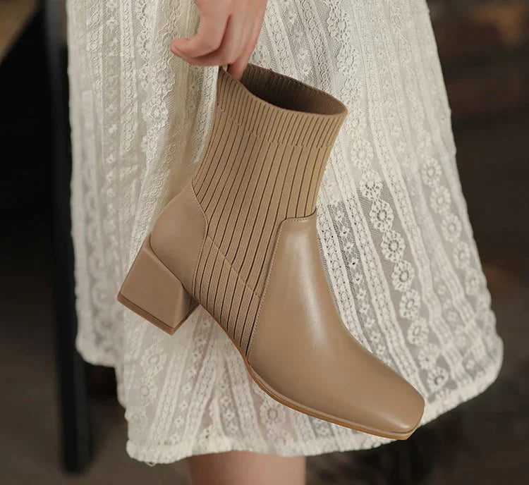 Monique – Women's Comfort Boots - Beige - 36