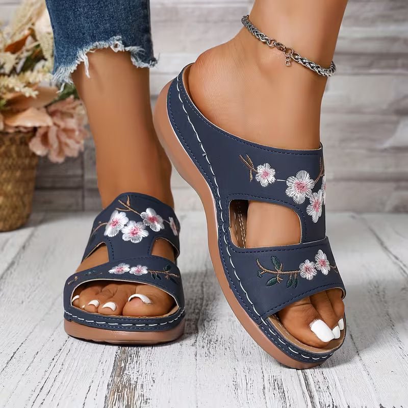 Flower – Women's Comfort Sandals - Black - 38