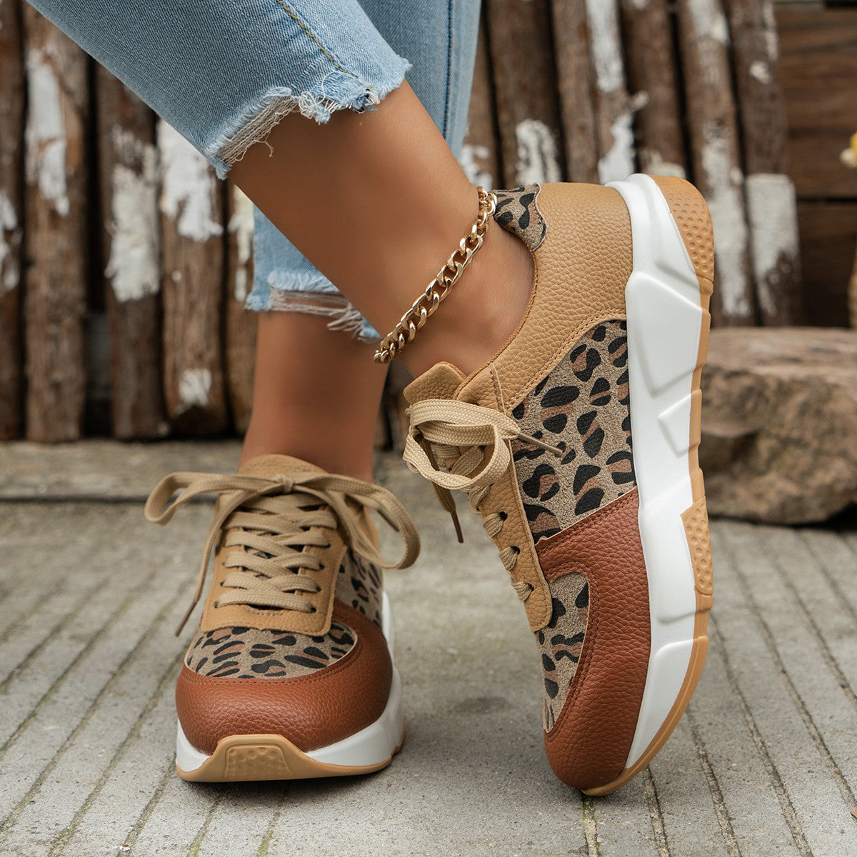 Safari – Women's Comfort Trainers - Leopard Print - 39