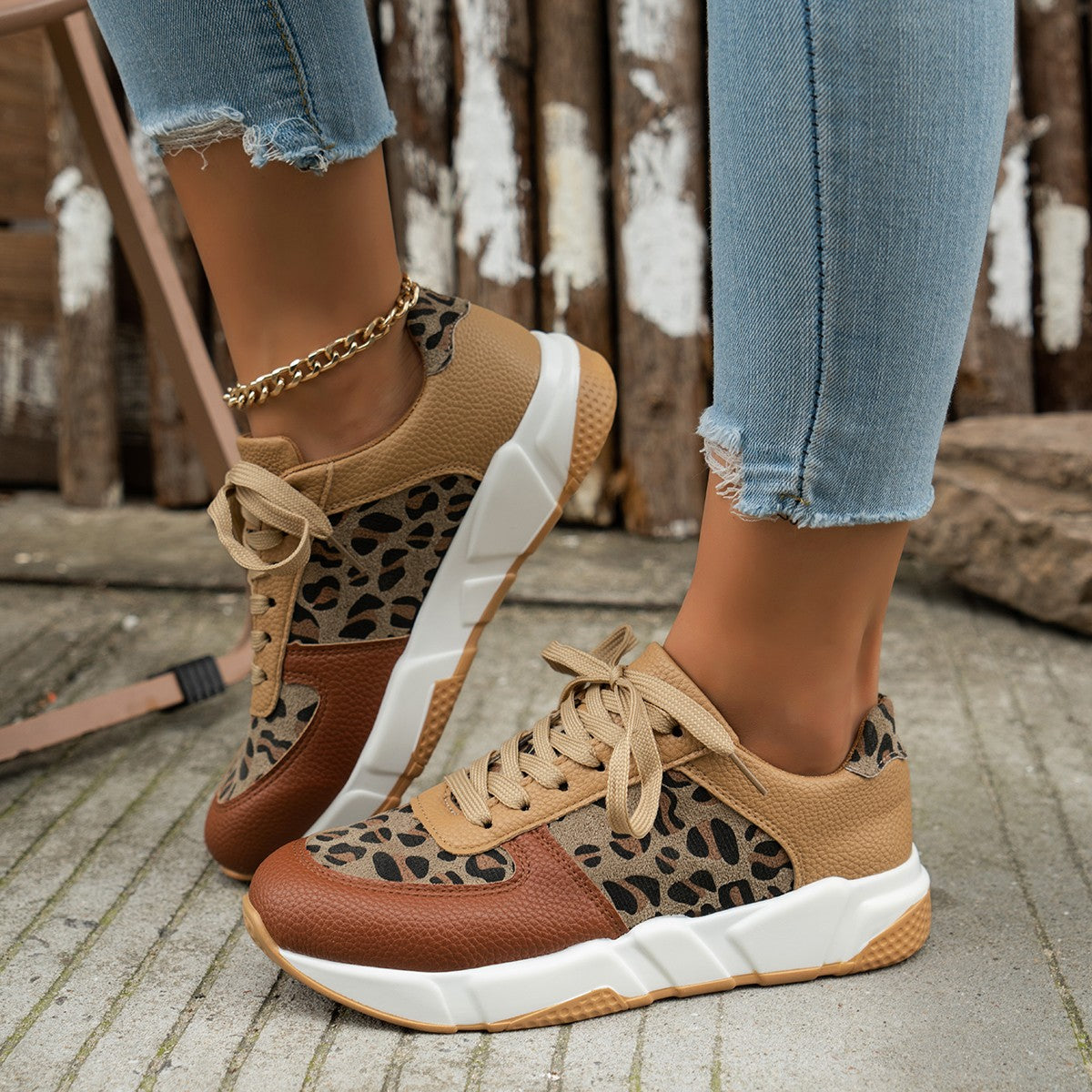 Safari – Women's Comfort Trainers - Leopard Print - 37