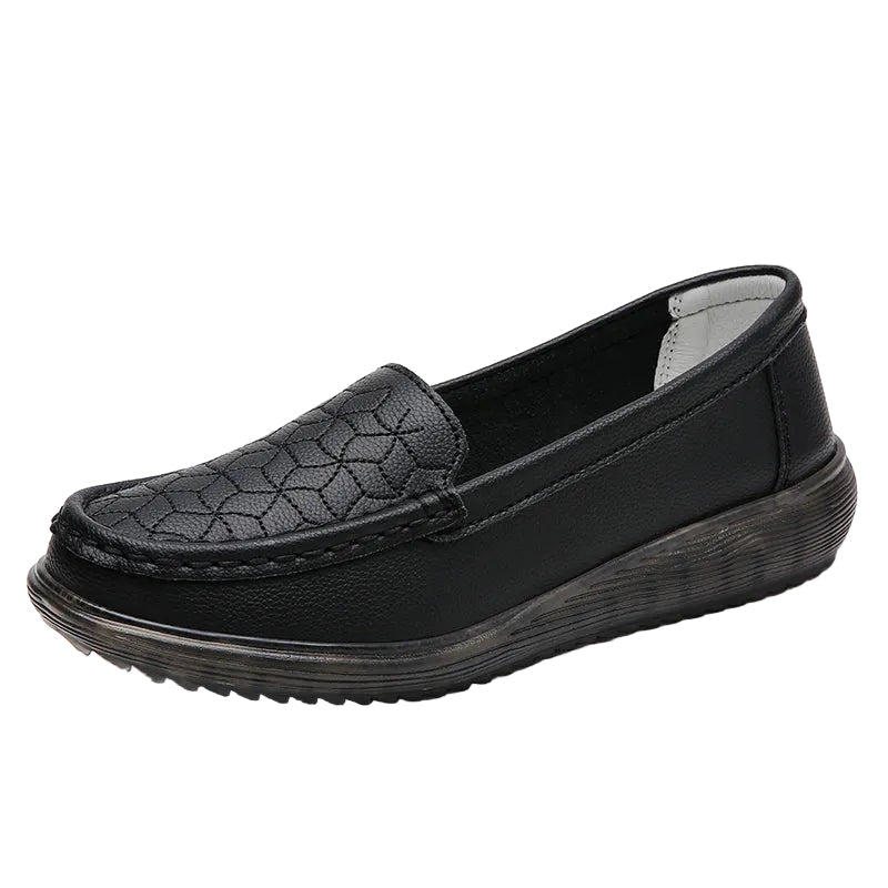 SerenityWalk – Women's Comfort Loafers - Black - 35