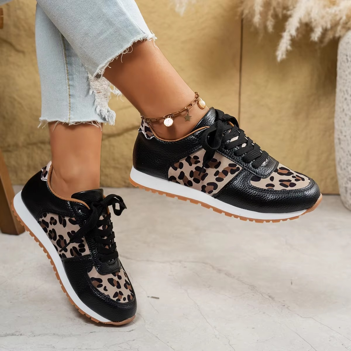 Safari – Women's Comfort Trainers - Leopard Print - 40