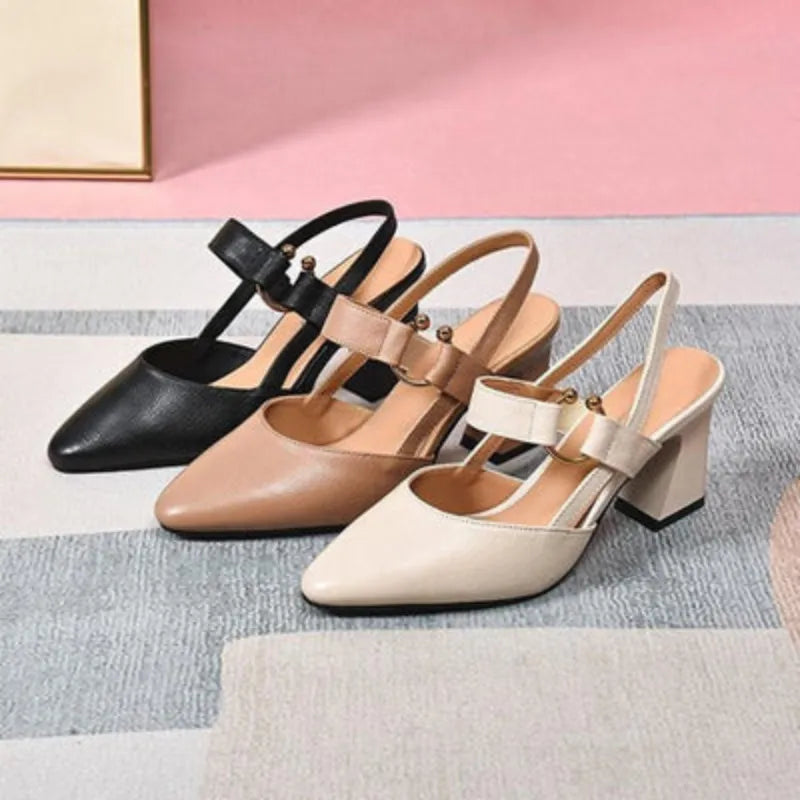 Divina – Comfort Heeled Shoes - Black - 36