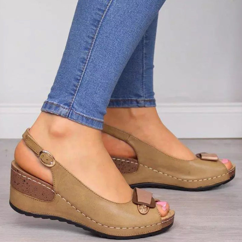 Feminy – Women's Comfort Sandals - Brown - 41